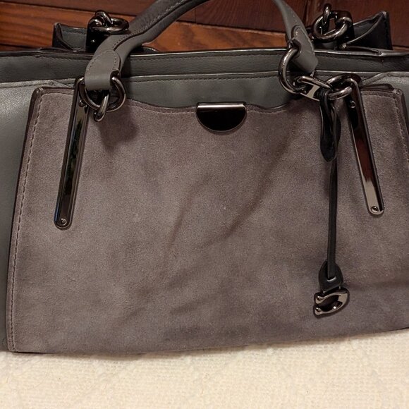 Coach Mixed Leather Dreamer 36 Handbag Gray - Picture 14 of 16